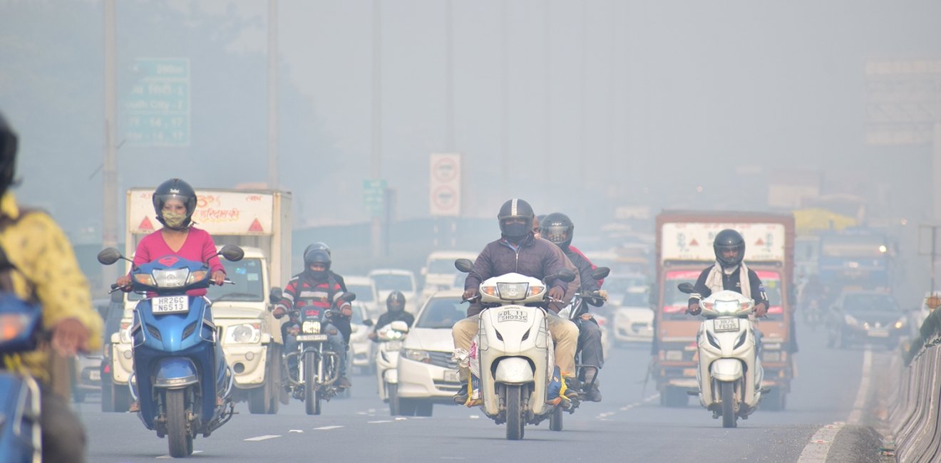 Air pollution in India.