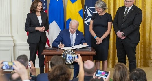 President Biden signing the Instruments of Ratification to approve Finland & Sweden's membership in NATO