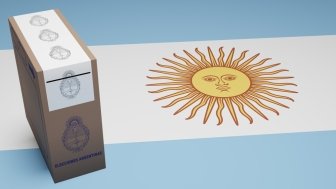 Argentina Flag and Ballot Box