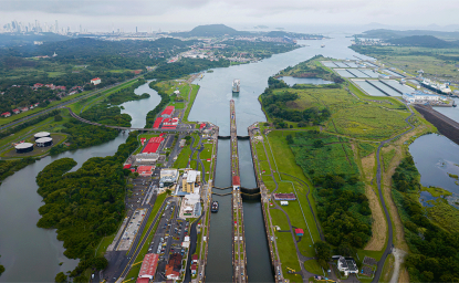 Aerial view of the Panama Canal