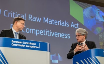 Valdis Dombrovskis and Thierry Breton at the Commission weekly meeting