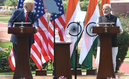 Prime Minister Narendra Modi and Donald Trump discussed the future relationship of India and United States of America at Heydrabad House in New Delhi on Tuesday