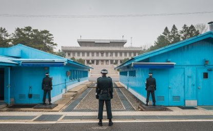 South Korean soldier at the DMZ by Joshua Davenport