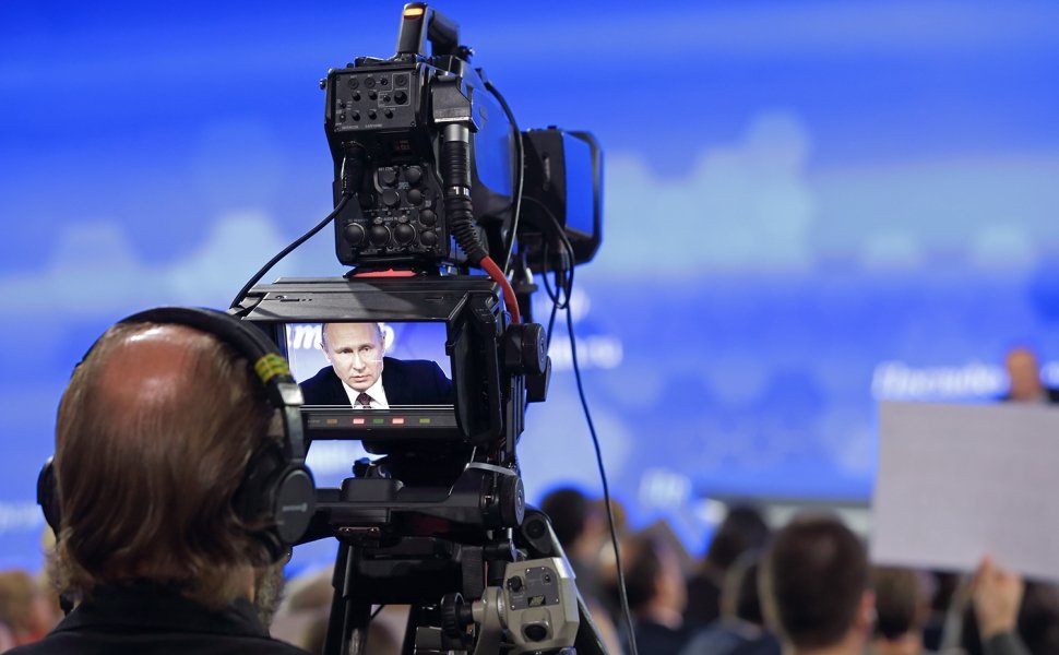  Videographer at the annual press conference of the President of Russia, March 2016