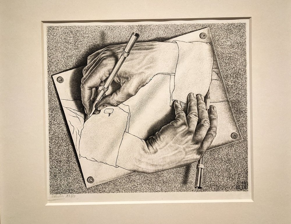 Escher Drawing of hands 