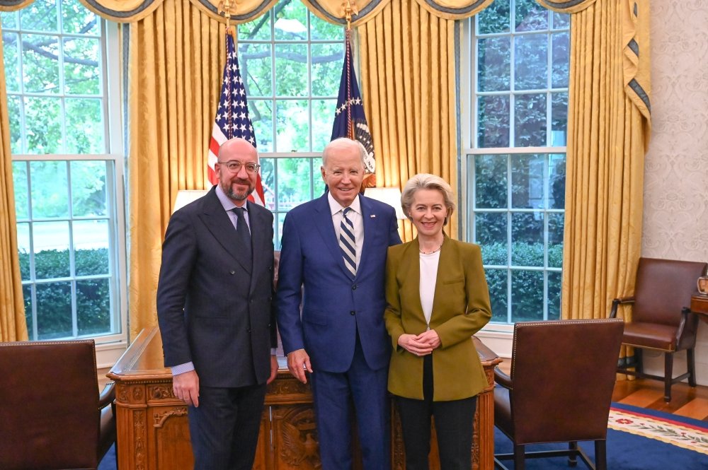 European Council President Charles Michel, US President Joe Biden and European Commission President Ursula von der Leyen