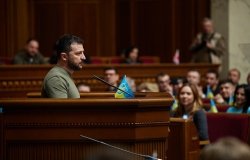 President Zelensky speaking 
