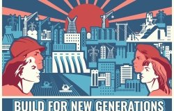 Poster reading "Build for new generations"