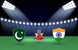 Curated visual of Pakistan and India Flags in a Cricket Stadium