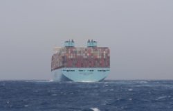 Container ship in Red Sea